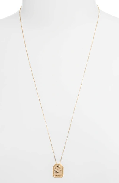 Shop Jennifer Zeuner Kiana Zodiac Pendant Necklace In Pisces Gold