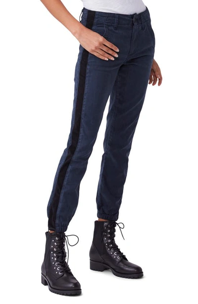 Paige Mayslie Velvet Inset Jogger Pants In Navy black Velvet ModeSens