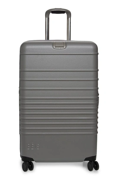 Shop Beis The Medium Rolling Spinner Suitcase In Grey