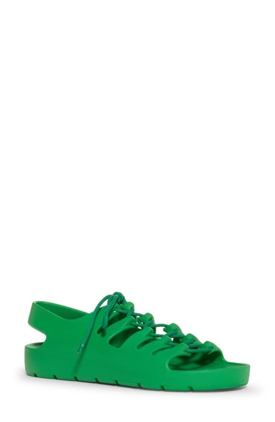 Shop Bottega Veneta Lace-up Sandal In Green