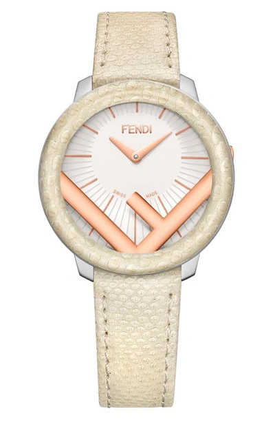 Shop Fendi Run Away Genuine Snakeskin Strap Watch, 36mm In Stainless Steel