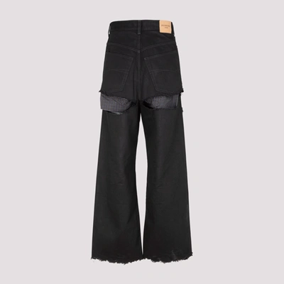 Shop Balenciaga Destroyed Baggy Pants In Black