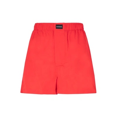 Shop Balenciaga Running Shorts Pants In Red