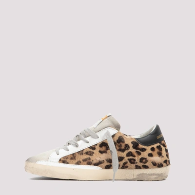 Golden Goose Mid-star Sneakers In Leopard Print Pony Hair And Suede In Blue