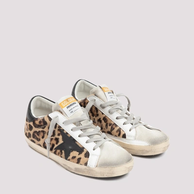 Golden Goose Mid-star Sneakers In Leopard Print Pony Hair And Suede In Blue