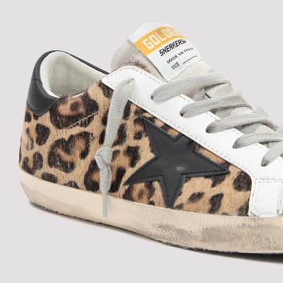 Golden Goose Mid-star Sneakers In Leopard Print Pony Hair And Suede In Blue