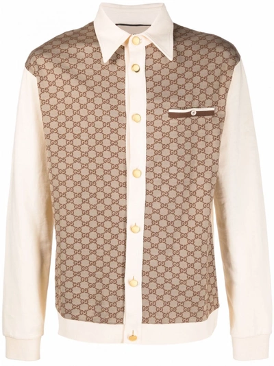 Shop Gucci Silk Blend Gg Supreme Polo Shirt