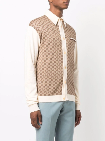 Shop Gucci Silk Blend Gg Supreme Polo Shirt