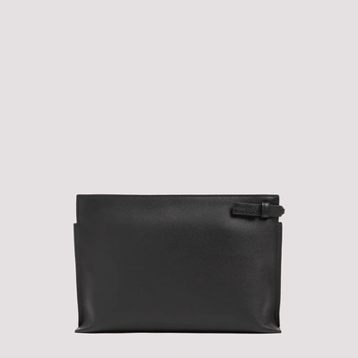 Shop Loewe Pansies T Pouch In Classic Calfskin Bag In Black