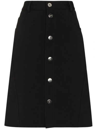 Shop Bottega Veneta A-line Buttoned Skirt In Schwarz