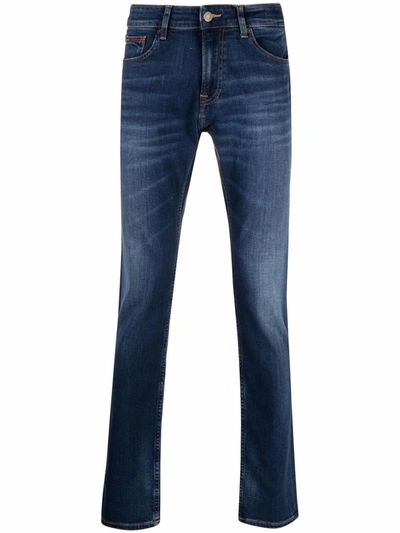 Shop Tommy Jeans Scanton Mid-rise Slim-fit Jeans In Blau