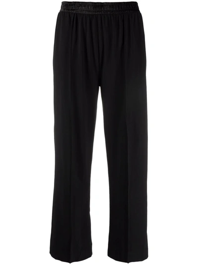 Shop Atm Anthony Thomas Melillo Pressed-crease Elasticated-waist Trousers In 黑色