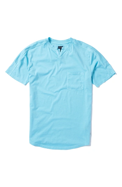 Shop Good Man Brand Notch Neck Pocket T-shirt In Blue Topaz