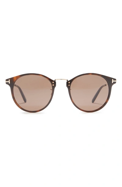 Tom Ford 51mm Round Sunglasses In Colhav/rovx | ModeSens