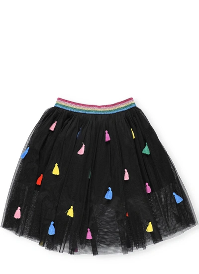 Shop Stella Mccartney Tulle Skirt With Tassels In Black
