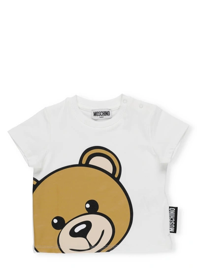 Shop Moschino Teddy Bear T-shirt In Cloud