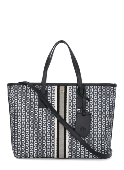 Shop Tory Burch Gemini Link Canvas Tote Bag In Black Gemini Link