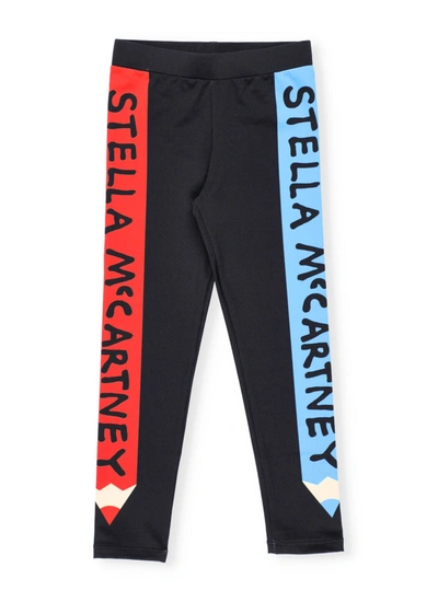 Shop Stella Mccartney Logo Leggings In Black