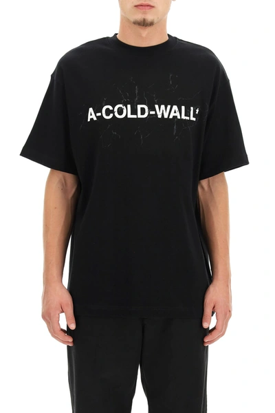 Shop A-cold-wall* Logo T-shirt In Black (white)