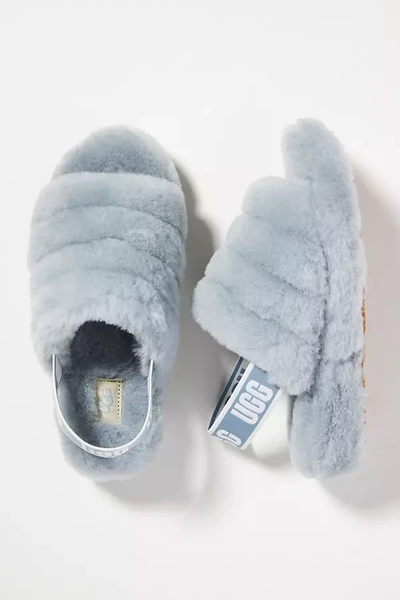 Shop Ugg Fluff Yeah Slippers In Blue