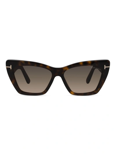 Shop Tom Ford Eyewear Whyatt Butterfly Frame Sunglasses In Multi