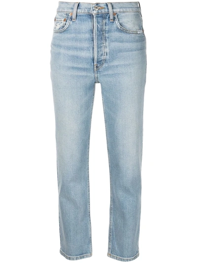 Shop Re/done Comfort Stretch Cropped Jeans In Blau