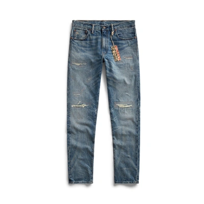 Shop Double Rl Slim Narrow Fit Hand-repaired Jean In Keenan Wash