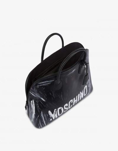 Shop Moschino Painted  Hand Bag In Black