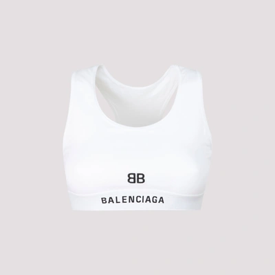 Shop Balenciaga Bb Logo Sports Bra In White