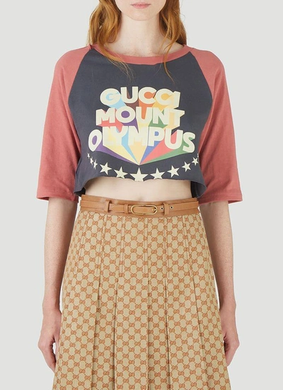 Shop Gucci Mount Olympus Printed Cropped T In Multi