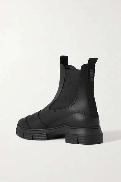 Ganni City Recycled Rubber Ankle Boots Black In Black