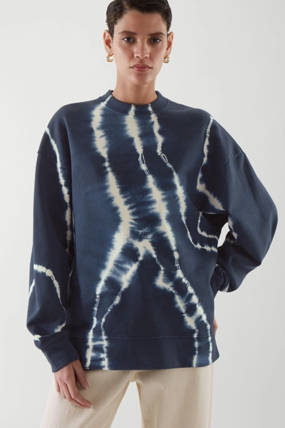 Cos Relaxed Sweatshirt In Blue / White | ModeSens