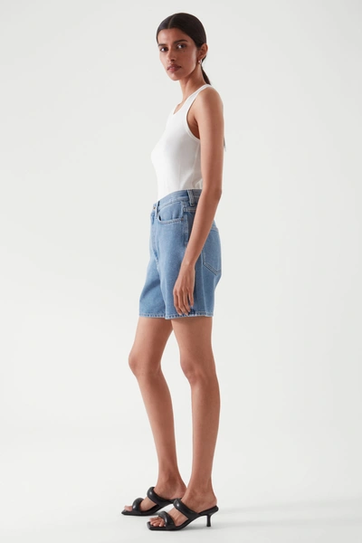 Shop Cos Relaxed-fit Denim Shorts In Light Blue