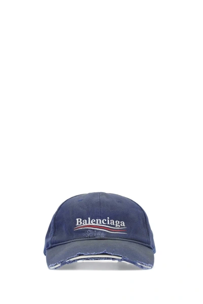 Shop Balenciaga Political Campaign Destroyed Cap In Blue