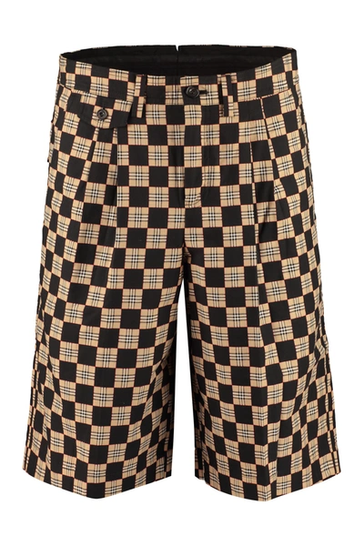 Shop Burberry Chequer Jacquard Tailored Shorts In Multi