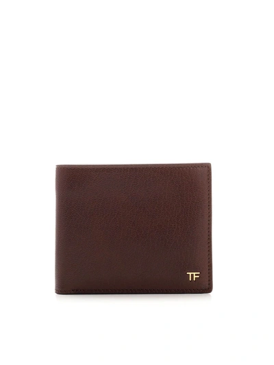 Shop Tom Ford T Line Classic Wallet In Brown