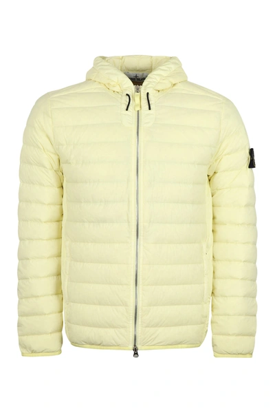 Shop Stone Island Loom Woven Down Jacket In Yellow