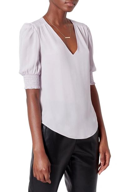 Shop Joie Karamele V-neck Silk Blouse In Light Orchid