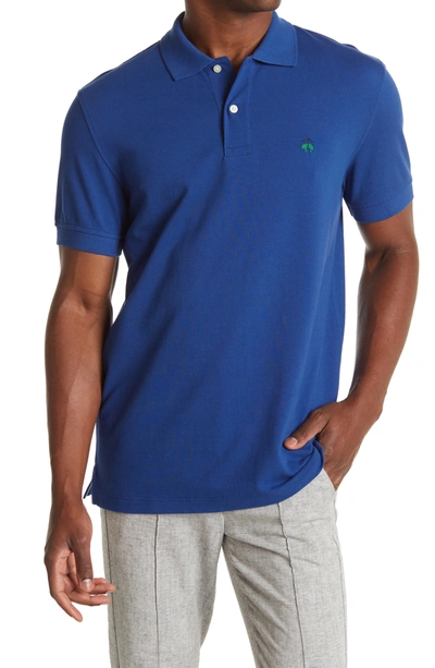 Shop Brooks Brothers Pique Knit Polo In Navy