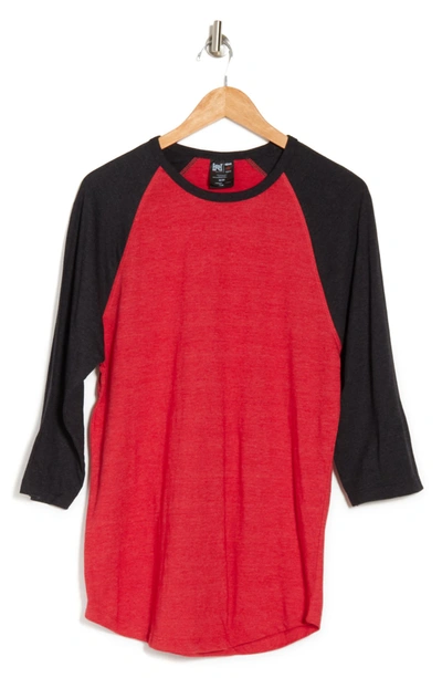 Shop Fleece Factory Baseball Raglan Sleeve T-shirt In Red/black