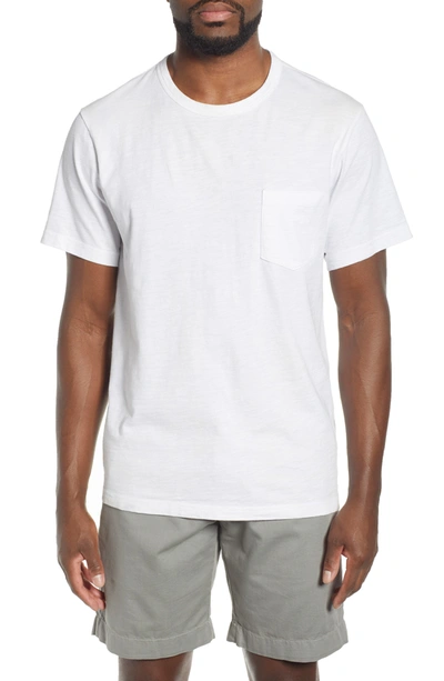 Shop Faherty Sunwashed Regular Fit Pocket T-shirt In White