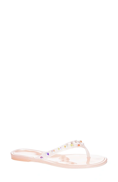 Shop Chinese Laundry Hero Studded Flip Flop In Blush