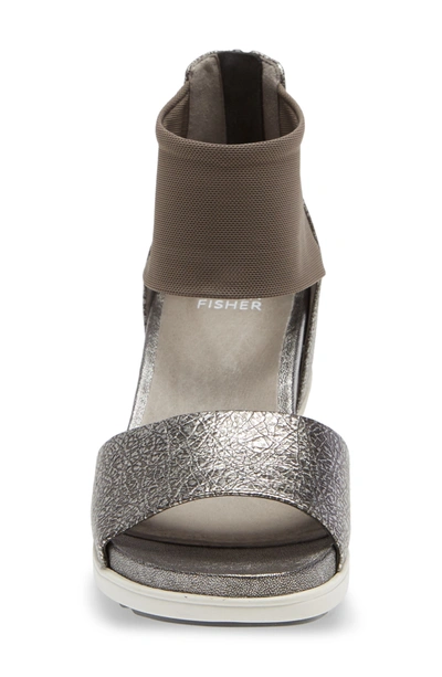 Eileen Fisher Vibe Wedge Sandal In Silver Metallic Leather ModeSens