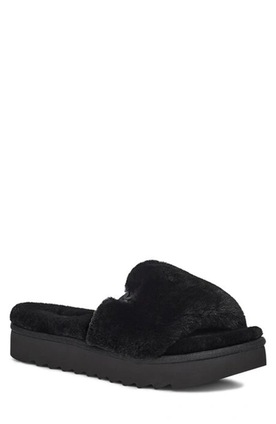 Shop Koolaburra By Ugg Fuzz-ah Faux Fur Slide Sandal In Black