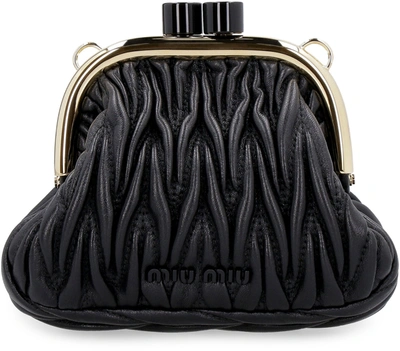 Shop Miu Miu Belle Mini Clutch Bag In Black