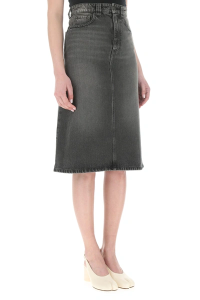 Shop Balenciaga Grey Denim Skirt Nd  Donna 34f