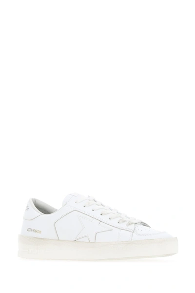 Shop Golden Goose White Leather Stardan Sneakers  White  Deluxe Brand Uomo 44