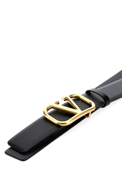 Shop Valentino Black Leather Vlogo Signature Belt  Nd  Garavani Uomo 100