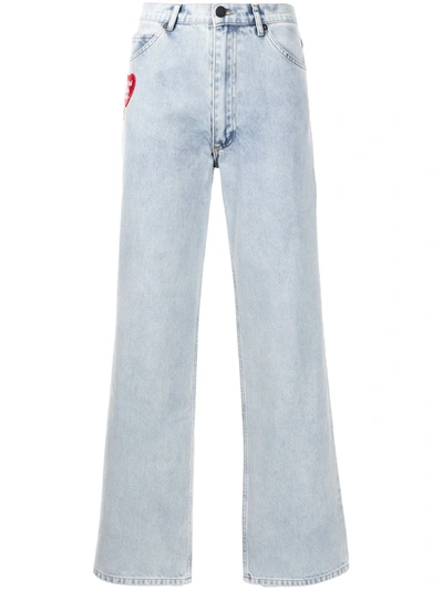 Shop Natasha Zinko High-waisted Straight Leg Jeans In Blau