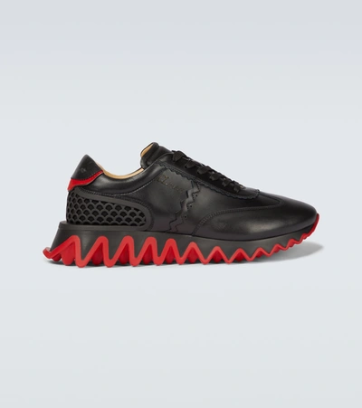 Shop Christian Louboutin Loubishark Leather Sneakers In Black